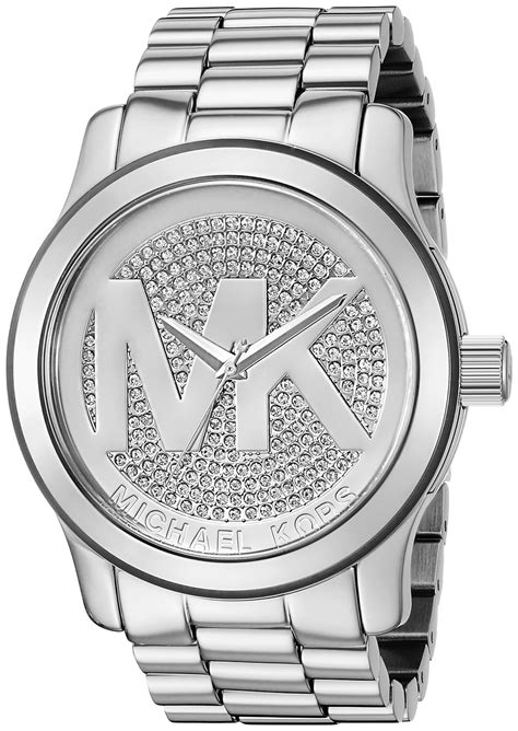 michael kors white iridescent watch|silver mk watch.